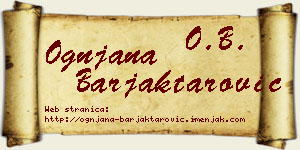 Ognjana Barjaktarović vizit kartica